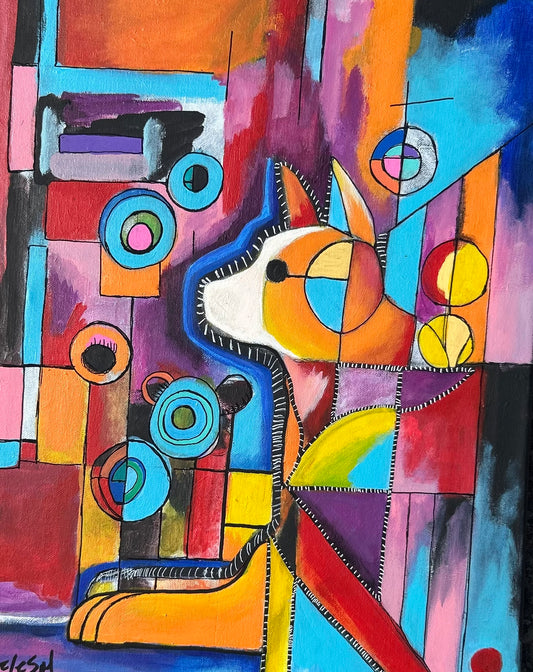 Dog In A Daydream Print (Not Digital) Dogs